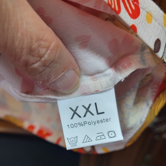 Owl Print Collared Short Sleeve Shirt XXL - Picture 4 of 5